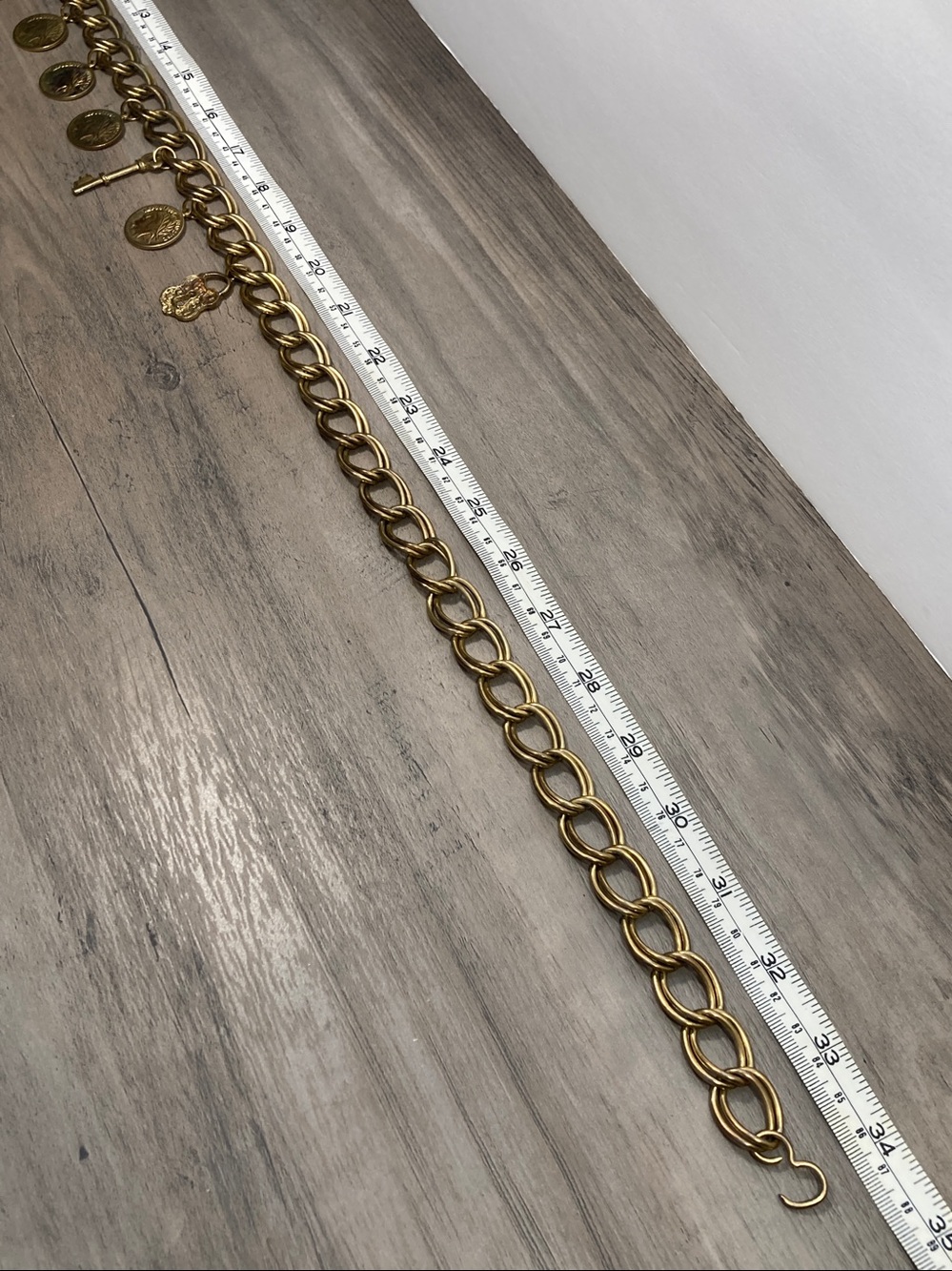 Vintage Chain Belt With Coin Key Lock Charms - Picture 16 of 16